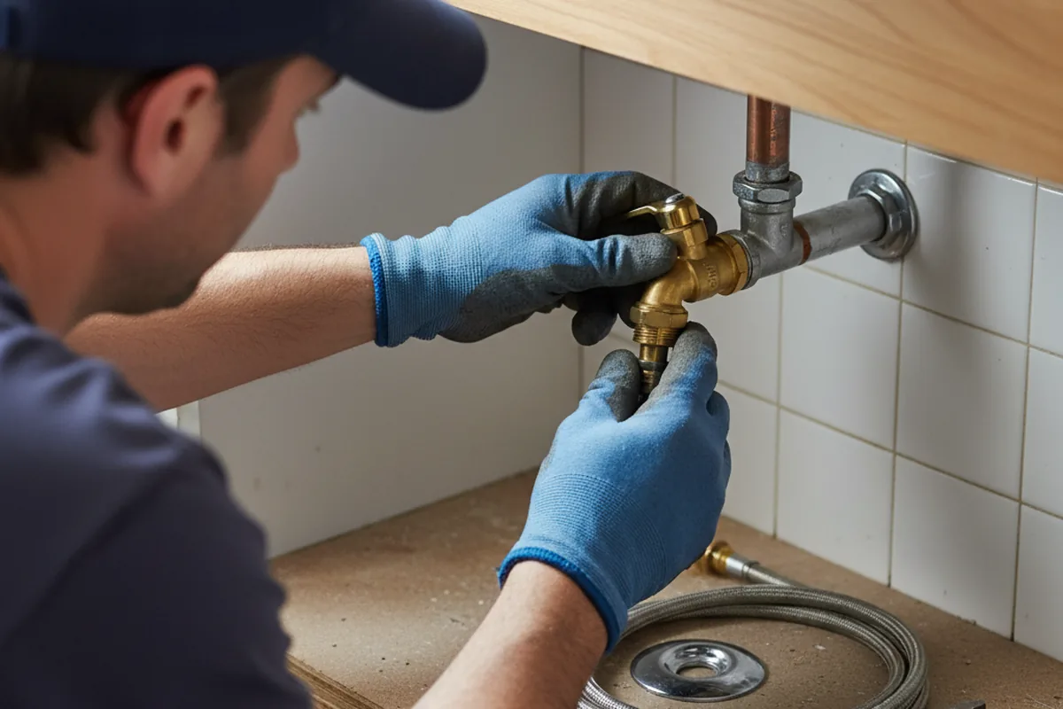 Shutoff valve and fitting work during Emergency Plumbing in Spicewood
